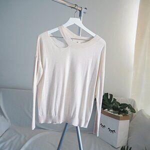 Melrose and Marketplace cream cutout sweater